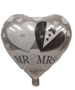 Folienballon Herz Motiv Mr u Mrs