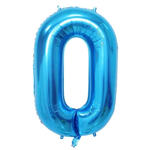Folienballon Zahl blau 0