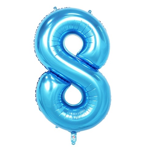 Folienballon Zahl blau 8