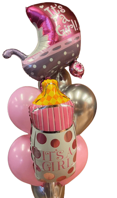 Ballon-Harmonie - Baby-Arrangement-Mädchen-rosa